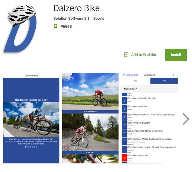 APP Dalzero Bike - Calendario gran fondo sempre a portata di mano - dalzero.it