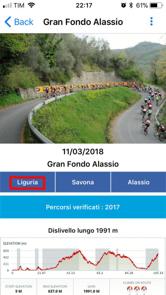 APP Dalzero Bike - Filtro Geografico