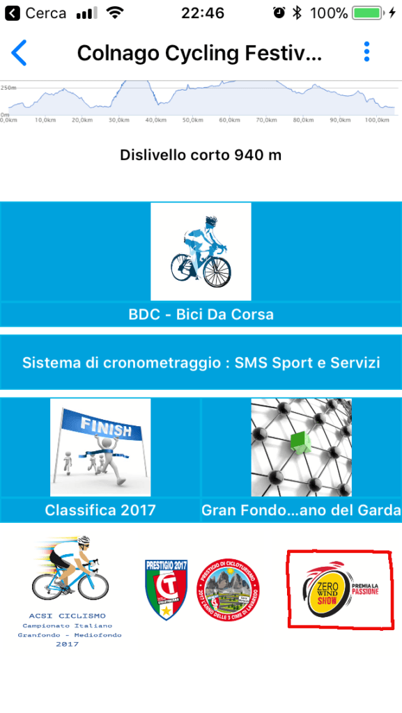Selezione Circuiti App Dalzero Bike