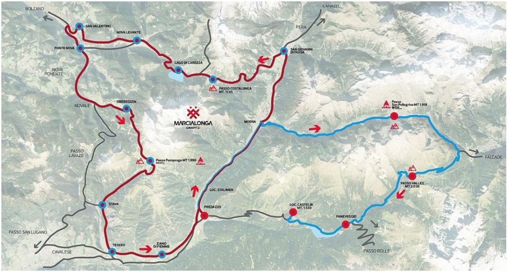 Planimetria Marcialonga Cycling Craft 2024 Percorso Lungo